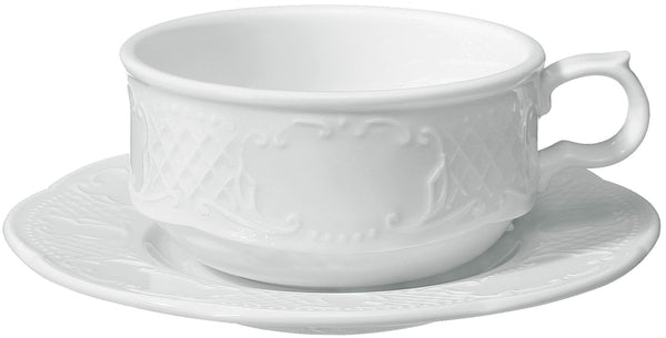 filiżanka do herbaty Menuett; 220ml, 9.7x5 cm (ØxW); biały; okrągły; 6 sztuka / opakowanie