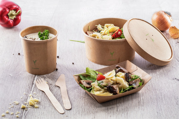 kubek na zupę Nature z papieru kraft; 500ml, 9.7x9.6 cm (ØxW); brązowy; 25 sztuka / opakowanie