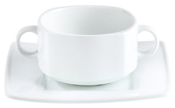 bulionówka Jazz; 280ml, 10x14x6 cm (DxSxW); biały; kwadrat; 4 sztuka / opakowanie