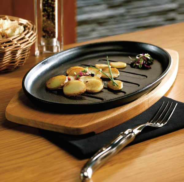 patelnia do serwowania Basic uchwyt zdejmowalny; 27x17.5 cm (DxS); czarny; owalny