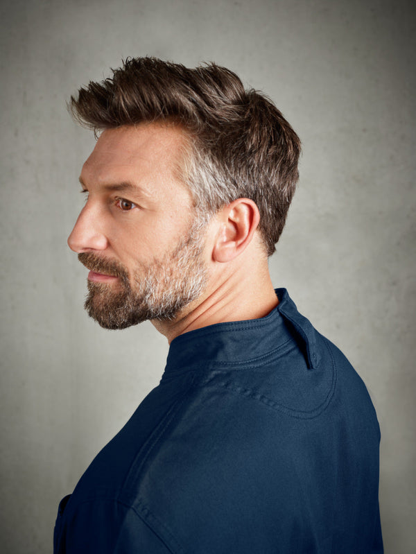 bluza kucharska męska Leo; Kleidergröße 48; niebieski