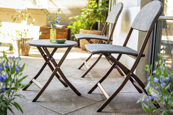 Beistelltisch Rimalia klappbar; 46x46 cm (ØxW); antracyt/brązowy; okrągły