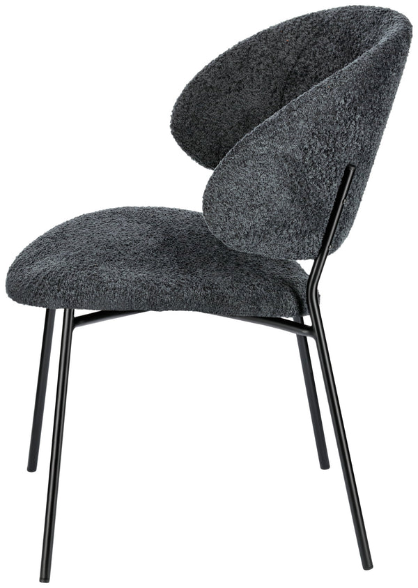 krzesło Lindo Boucle; 55x65x85 cm (SxGxW); siedzisko czarny, stelaż czarny