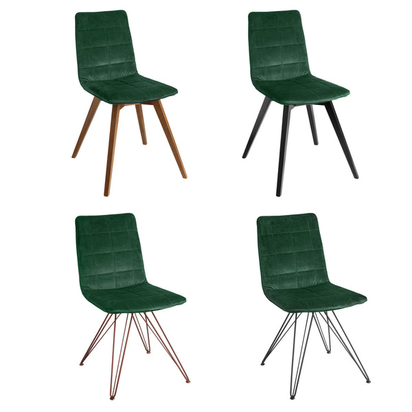 siedzisko Milaria aksamit; 60x48x46 cm (SxGxW); jodła zielona; 2 sztuka / opakowanie