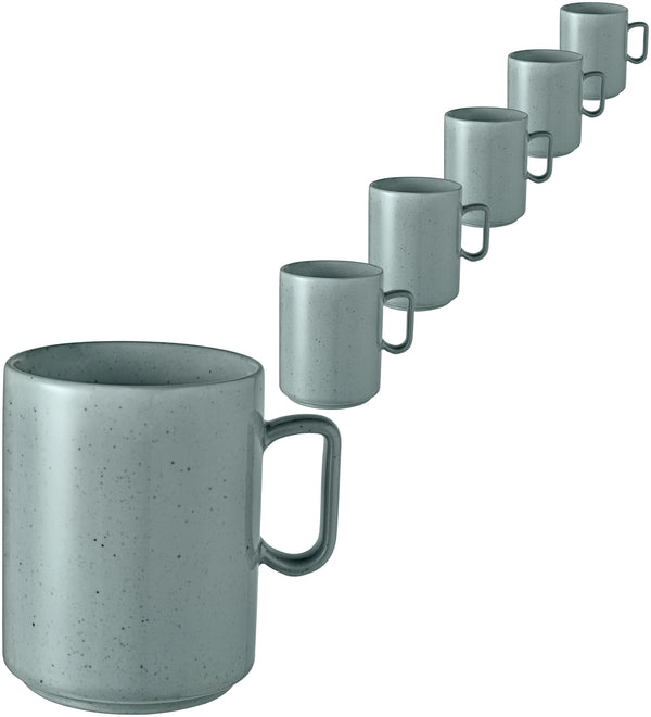 kubek Alessia; 320ml, 7.5x10 cm (ØxW); turkusowy; okrągły; 6 sztuka / opakowanie