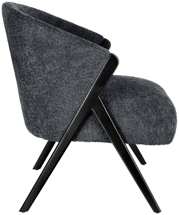 Sessel Caso Boucle; 69x70x77 cm (SxGxW); siedzisko czarny, stelaż czarny