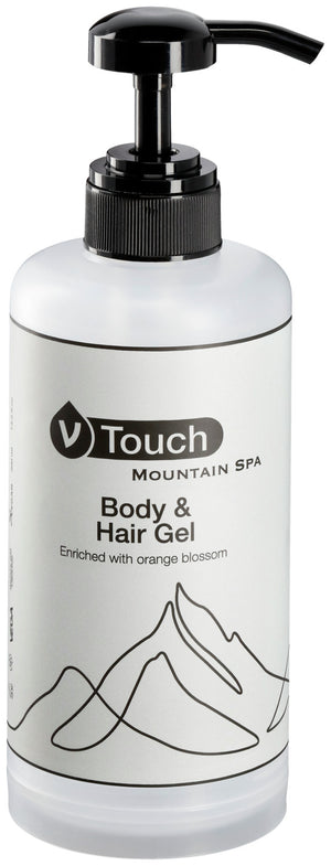 Duschgel & Shampoo V-Touch Mountain Spa 2 in 1 im Nachfüllbeutel; 400 ml; transparentny; 18 sztuka / opakowanie