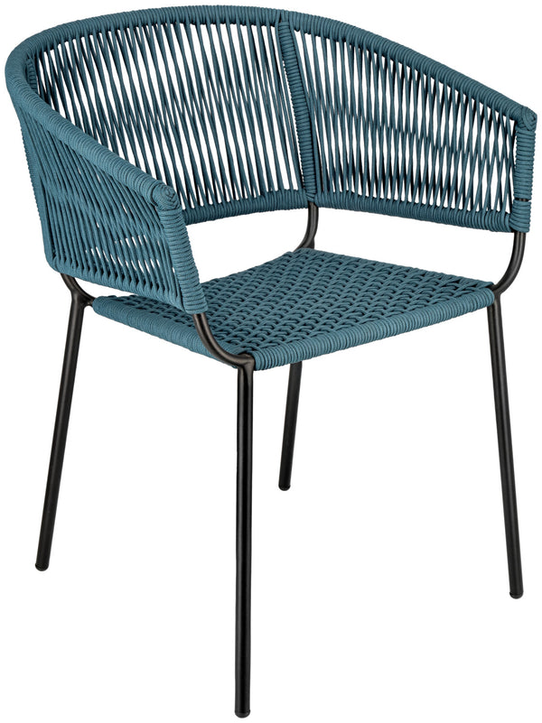 Stuhl Samo; 62x58x78 cm (SxGxW); siedzisko niebieski, stelaż czarny; 2 sztuka / opakowanie