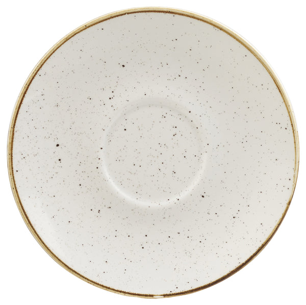 Cappuccino Untere Stonecast Barley White; 15.6 cm (Ø); biały/brązowy; okrągły; 12 sztuka / opakowanie