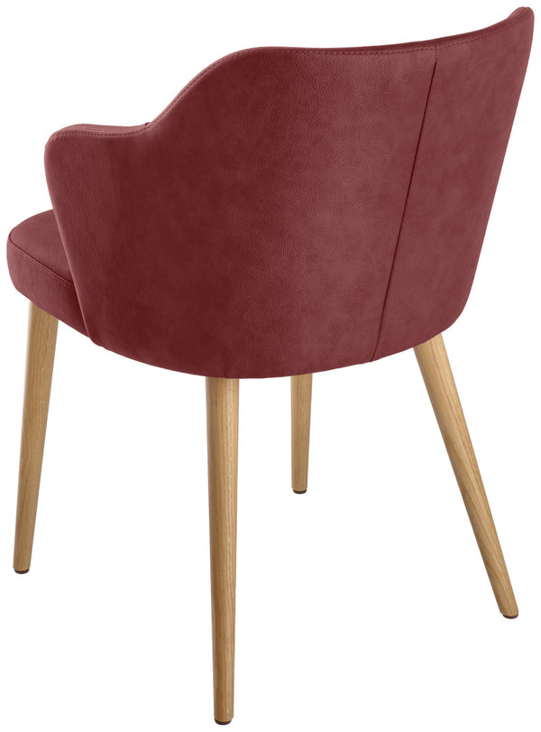 krzesło Katya z imitacji skóry; 55x58x81 cm (SxGxW); siedzisko bordo