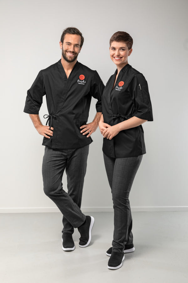 bluza kucharska męska Yuki; Kleidergröße 64; czarny