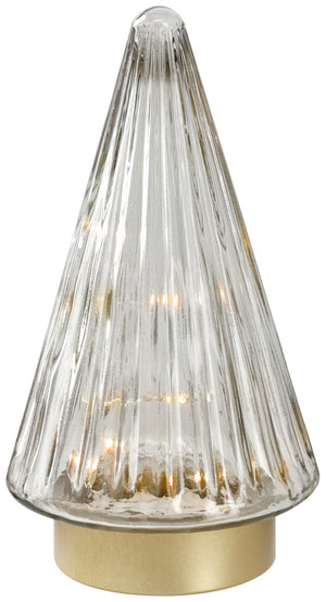 szklane drzewko LED Fenris; 10.8x19.5 cm (ØxW); złoto/transparentny