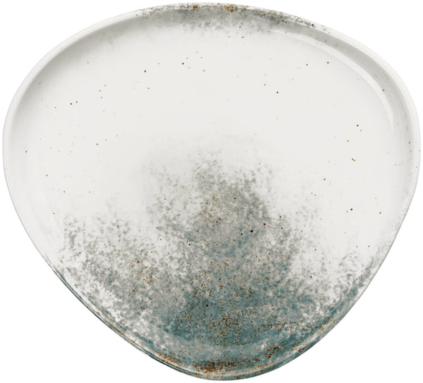 talerz płaski Purior; 26x24x3.2 cm (DxSxW); biały/niebieski petrol; prostokątny; 4 sztuka / opakowanie