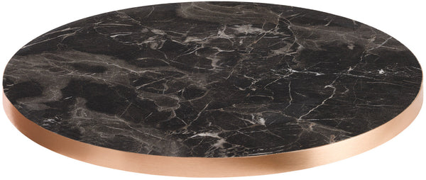 blat Marvani okrągły; 60x2.5 cm (ØxW); miedź/czarny/marmurkowy; okrągły