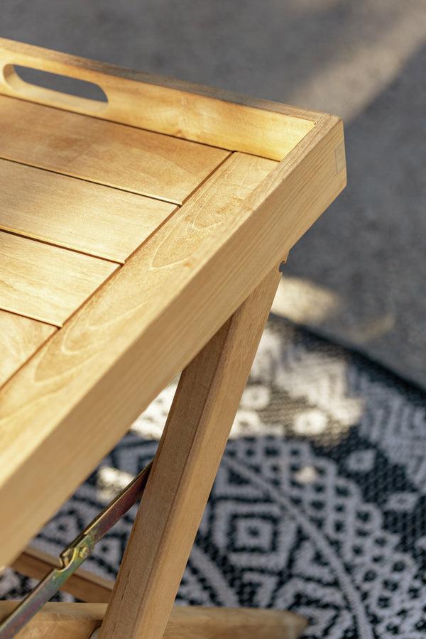 stolik z tacą Sorento; 55x52x52 cm (DxSxW); Platte naturalny, stelaż naturalny; prostokątny