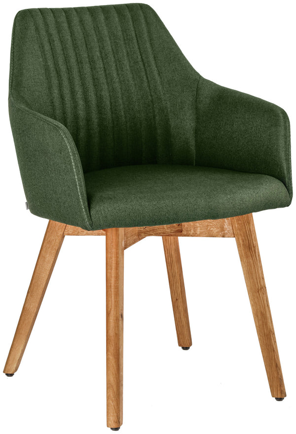 krzesło Arne; 55x57x85 cm (SxGxW); siedzisko zielony, stelaż dąb/naturalny; 2 sztuka / opakowanie