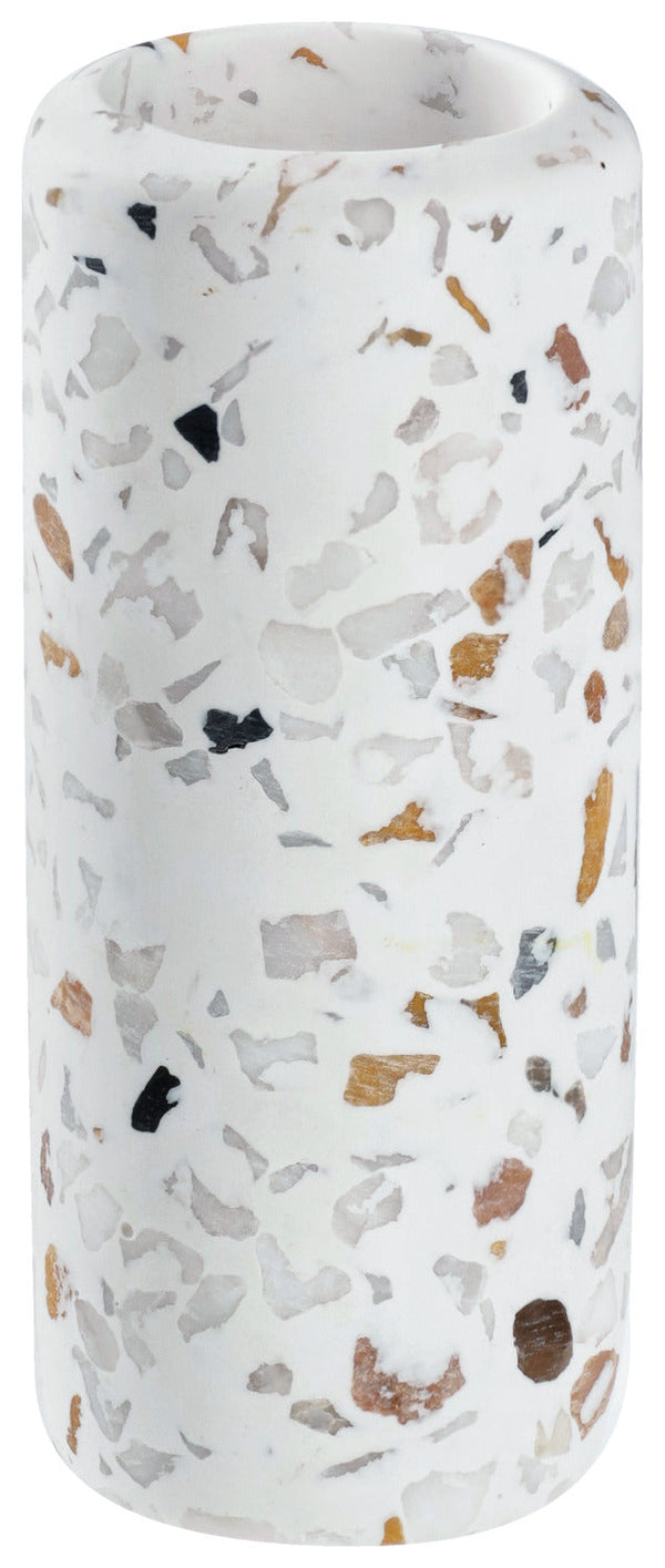 świecznik na tealight Adaja; 12.8 cm (W); biały/brązowy/szary