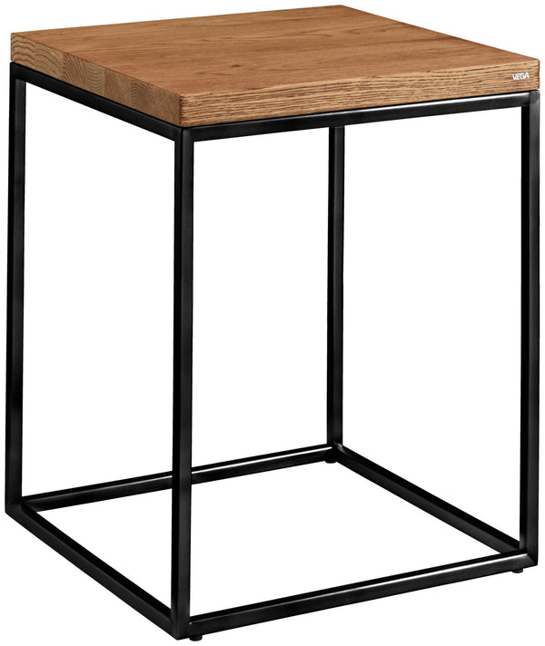 stolik kawowy Deven kwadratowy; 40x40x50 cm (DxSxW); Platte dąb antyczny/brązowy, stelaż czarny; kwadrat
