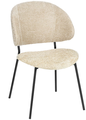 krzesło Lindo Boucle; 55x65x85 cm (SxGxW); siedzisko beżowy, stelaż czarny