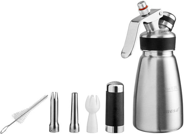 syfon Emulsio; 250ml, 8x13x24.5 cm (ØxSxW); srebro; cylindryczny