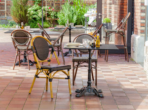 krzesło Tolia bez podłokietników; 46x55x87.5 cm (SxGxW); siedzisko czarny, stelaż jasny brązowy; 2 sztuka / opakowanie