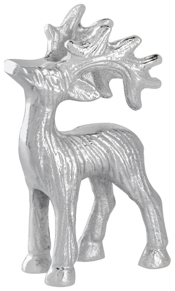 dekoracyjny jeleń Tommen; 6.5x3.5x11 cm (DxSxW); srebro