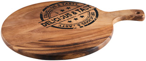 deska Prescot z nadrukiem okrągła; 30.5x1.5 cm (ØxW); brązowy; okrągły