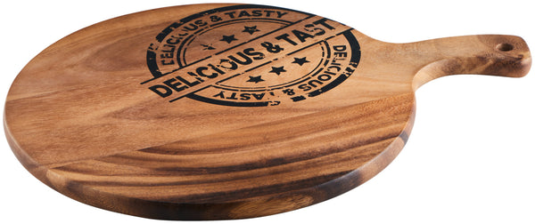 deska Prescot z nadrukiem okrągła; 30.5x1.5 cm (ØxW); brązowy; okrągły