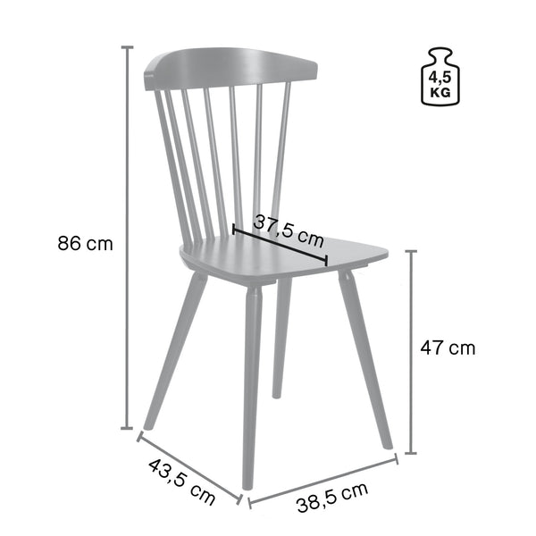 krzesło Dillon; 49x50x86 cm (SxGxW); czarny; 2 sztuka / opakowanie