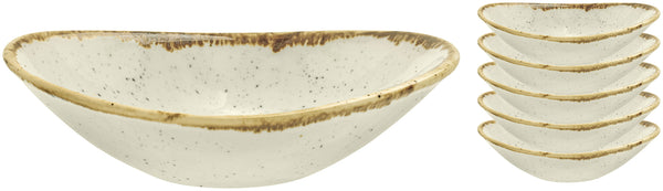 miseczka Sidina owalna; 75ml, 11x7x2.7 cm (DxSxW); beżowy; owalny; 6 sztuka / opakowanie