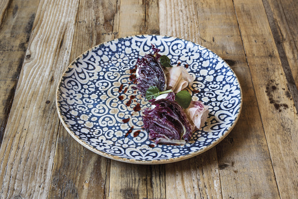 talerz płaski Alhambra; 21 cm (Ø); niebieski/biały/brązowy; okrągły; 12 sztuka / opakowanie