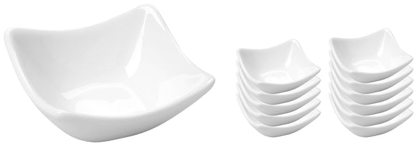 mini miseczki  Saxo; 50ml, 7.5x7.5x3.5 cm (DxSxW); biały; kwadrat; 12 sztuka / opakowanie