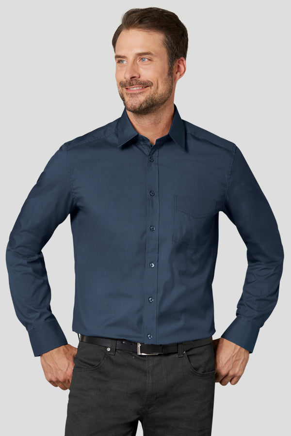 koszula męska Kim długi rękaw; Kleidergröße 37/38; granat