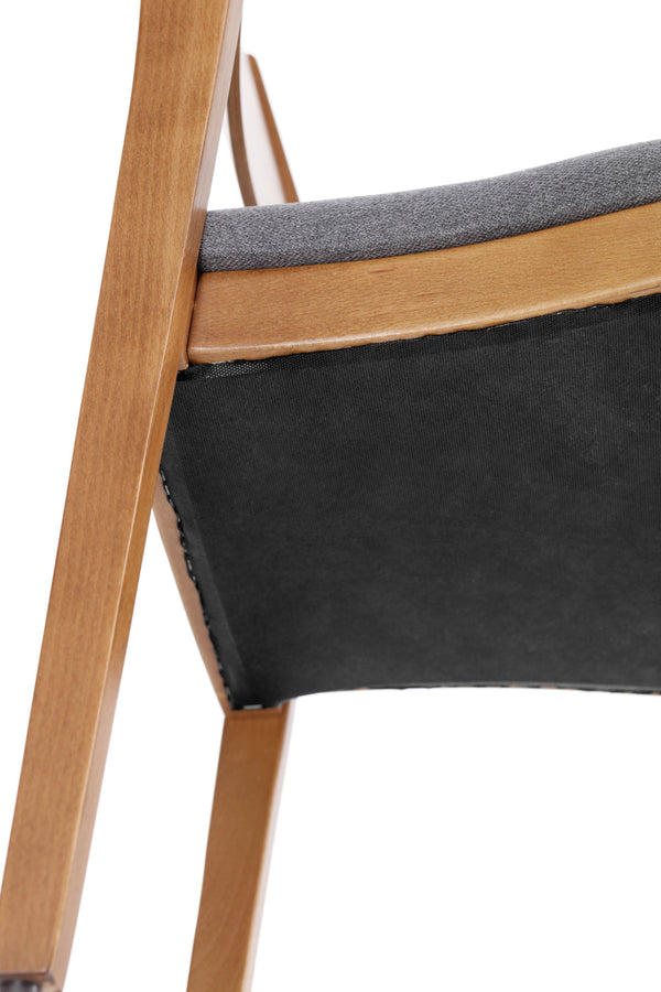 krzesło Stak tkanina; 48x51x86 cm (SxGxW); siedzisko jasny szary, stelaż jasny brązowy; 2 sztuka / opakowanie