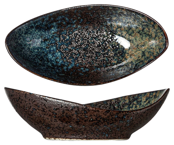 miska Black yoru owalna; 90ml, 16x8x5 cm (DxSxW); czarny/niebieski; 6 sztuka / opakowanie
