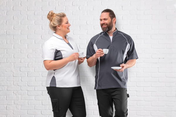 bluza kucharska męska Joker; Kleidergröße 44; grafit/biały