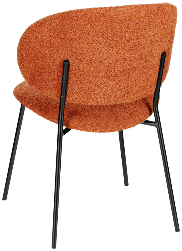 krzesło Lindo Boucle; 55x65x85 cm (SxGxW); siedzisko terakota, stelaż czarny