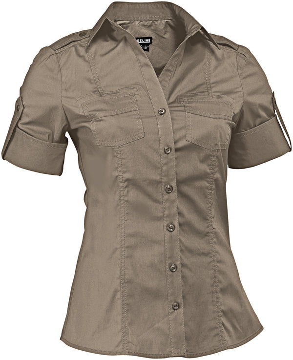 bluzka damska Kate krótki rękaw; Kleidergröße 48; taupe