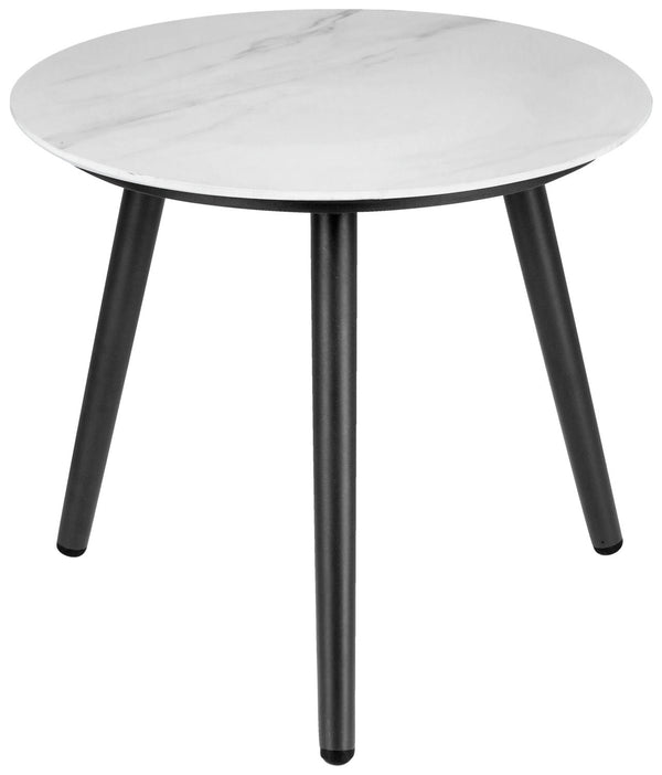 Stolik boczny Sando mały; 45x40.5 cm (ØxW); biały/antracyt; okrągły