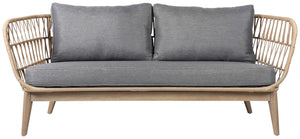 sofa 3-osobowa Cassaro; 182x78x74 cm (SxGxW); siedzisko antracyt, stelaż brązowy