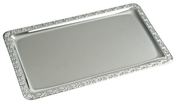 taca GN z rantem ozdobnym; 53x32.5 cm (DxS); srebro; prostokątny