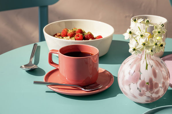 Kaffee-Obertasse Alegria; 250ml, 8.3x7.3 cm (ØxW); jasny czerwony; okrągły; 6 sztuka / opakowanie