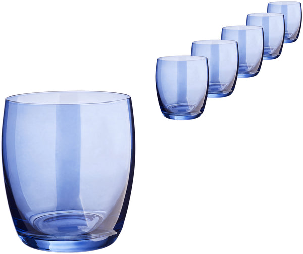 szklanka Amantea Crystal; 450ml, 8.2x9.9 cm (ØxW); niebieski; 6 sztuka / opakowanie