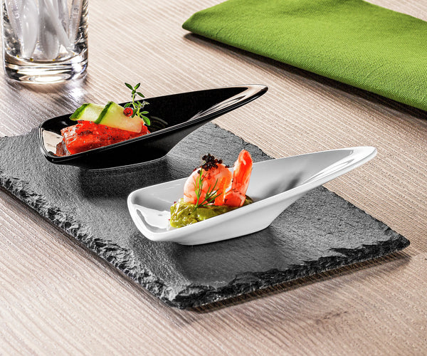 taca z łupka naturalnego Patara prostokątna bez uchwytu; 22x13x0.5 cm (DxSxW); czarny; prostokątny; 2 sztuka / opakowanie