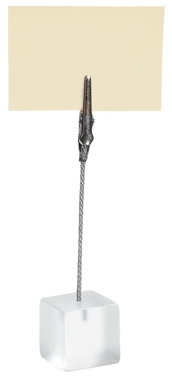 stojak stołowy na kartę dań akrylowy z klamrą ; 2.5x2.5x11.4 cm (DxSxW); transparentny; 5 sztuka / opakowanie