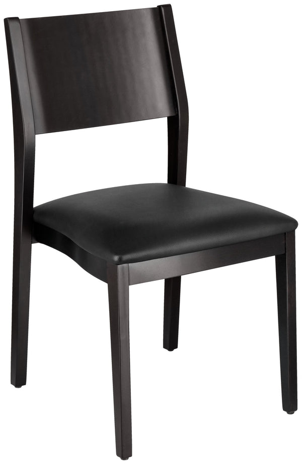 krzesło Stak sztuczna skóra; 48x51x86 cm (SxGxW); siedzisko czarny, stelaż wenge; 2 sztuka / opakowanie