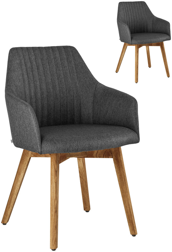 krzesło Arne; 55x57x85 cm (SxGxW); siedzisko antracyt, stelaż dąb/naturalny; 2 sztuka / opakowanie