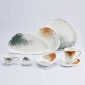 miska Purior; 330ml, 15.8x14.8x7 cm (DxSxW); biały/brązowy; owalny; 6 sztuka / opakowanie