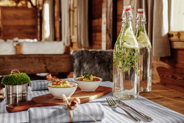 butelka z zamknięciem pałąkowym Swing; 1100ml, 7.5x7.5x32 cm (DxSxW); transparentny; kwadrat; 2 sztuka / opakowanie