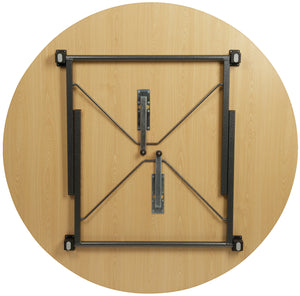 stół bankietowy okrągły; 74x150 cm (WxØ); Platte buk naturalny, stelaż szary; okrągły